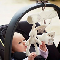 new fashion kids cute crib stroller car seat hanging toys baby plush bunny toy activity spiral music rattles toy