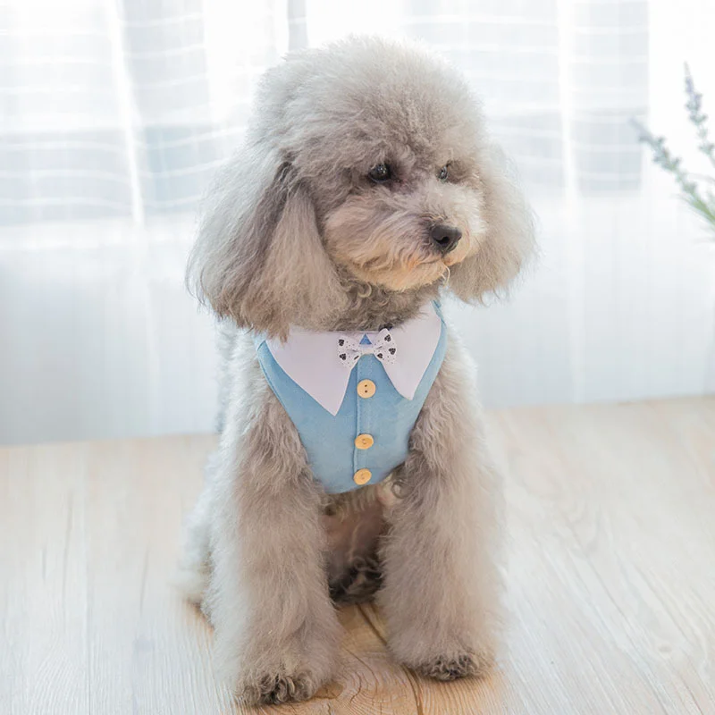 

New tie button dog vest traction rope type small and medium-sized dog teddy pet chest straps dog rope