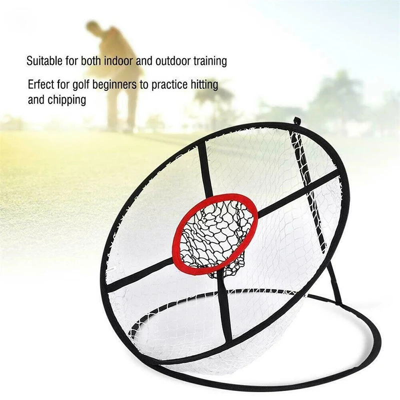 

Outdoor Indoor Golf Training Aids Metal + Net Portable Practice Golf UP Indoor Outdoor Chipping Net Training Aid Bag Net