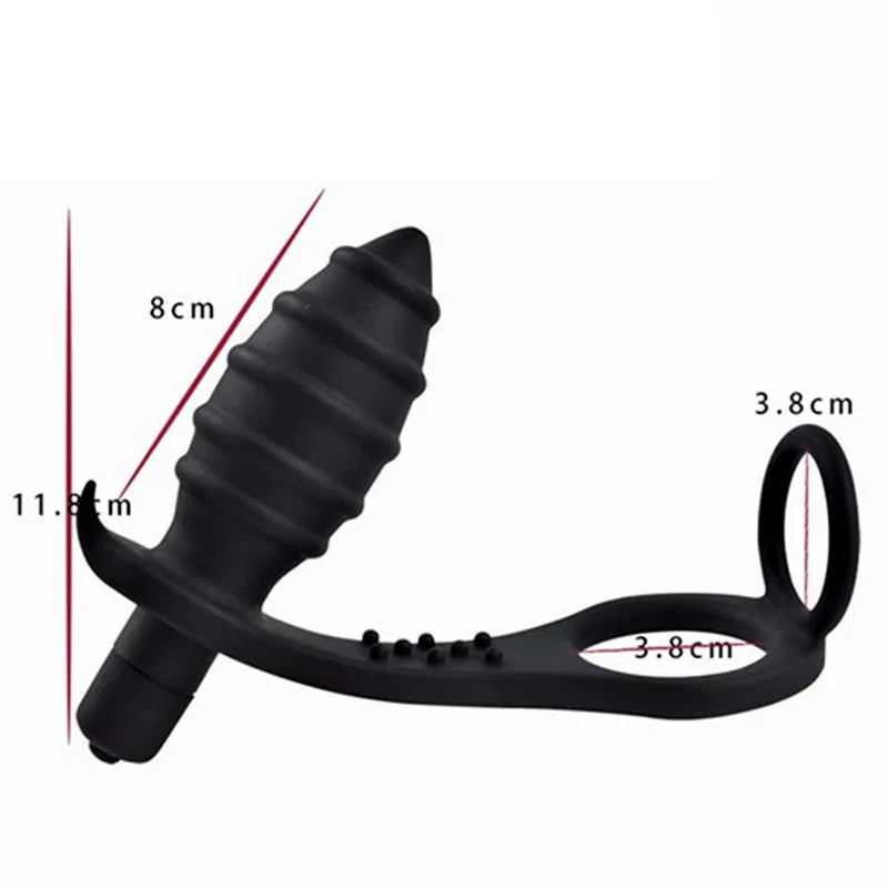 10 Скорость простаты Вибрационный массажер с резьбой Анальная пробка