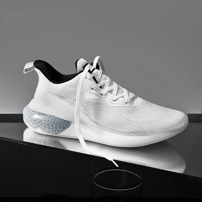 

Summer Casual Shoes Solid White Fashion Knitting Casual Shoes Men Breathable Mens Hot Sale Sport Slip On Causal Male Sneakers