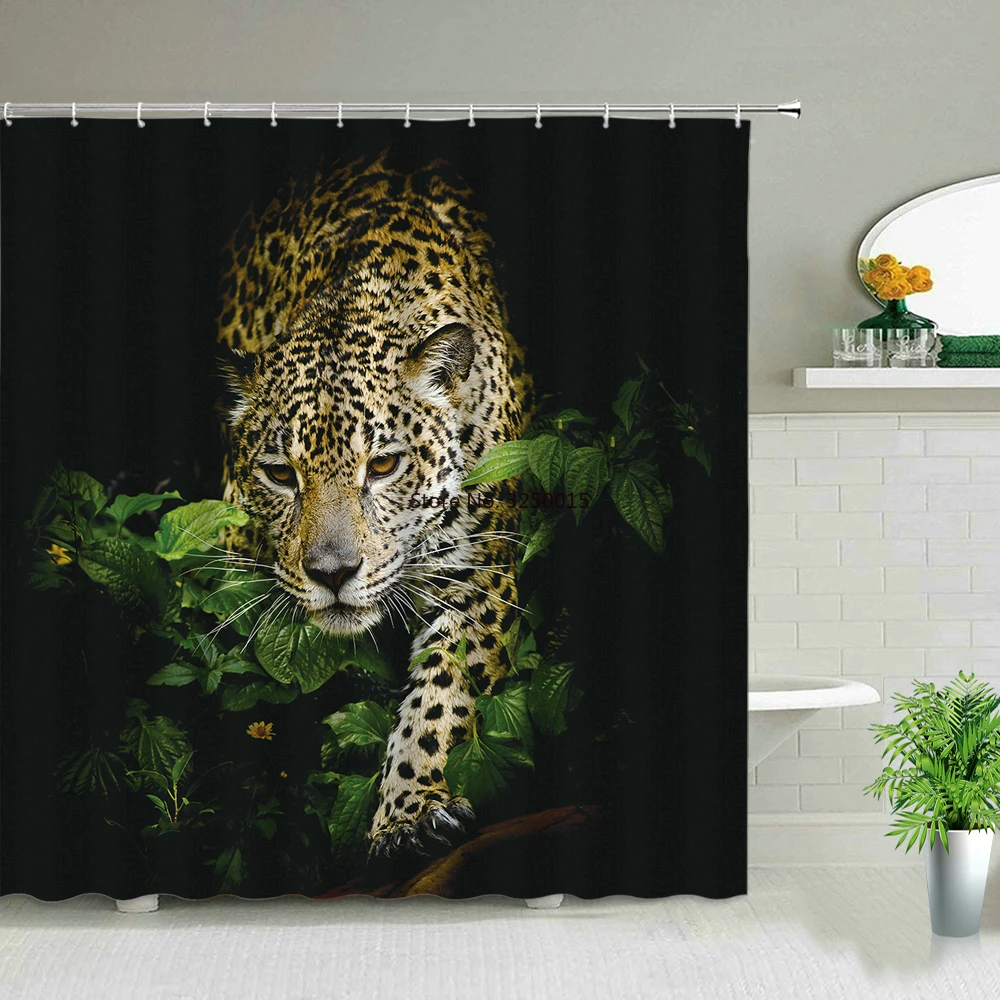 Занавеска для душа с изображением диких животных жирафов природный ландшафт |