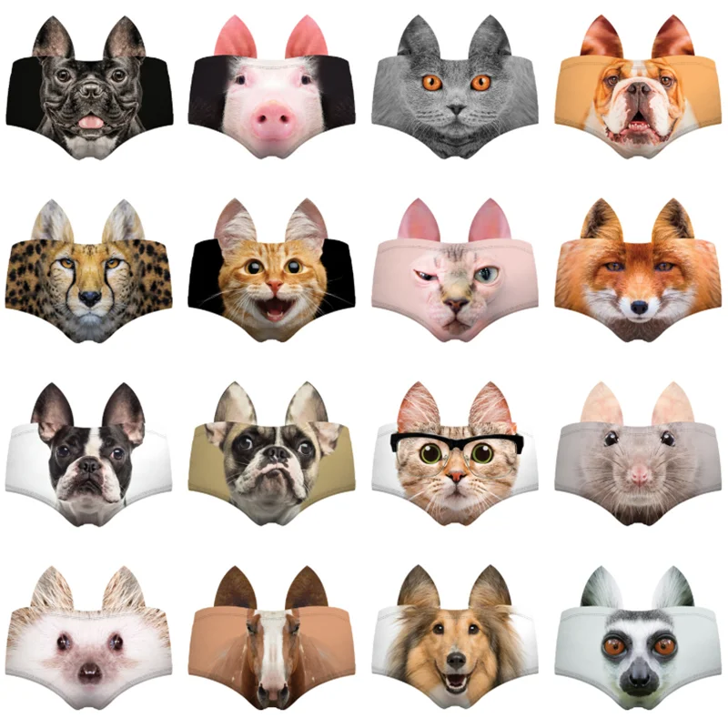 Трусы с принтом в виде животных для девочек нижнее белье из молочного шелка