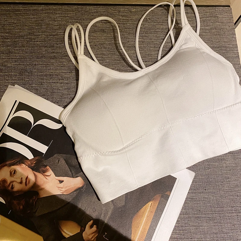 

Fashion Women Tank Crop Top Seamless Underwear Female Tops Sexy Lingerie Intimates With Removable Padded Camisole