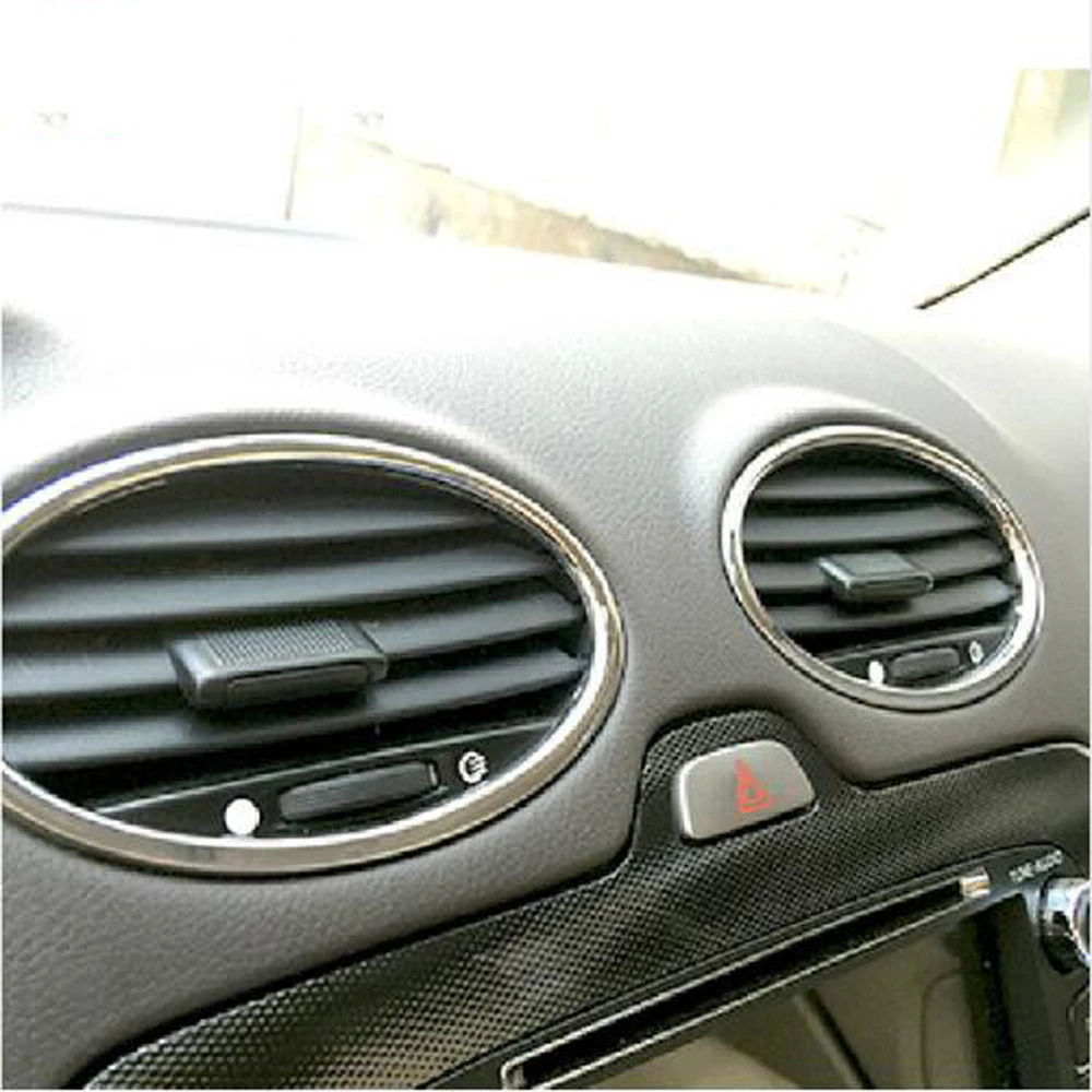 4 шт. для Ford Focus 2 2005-2013 кондиционер ABS хромированная отделка выход украшение круг