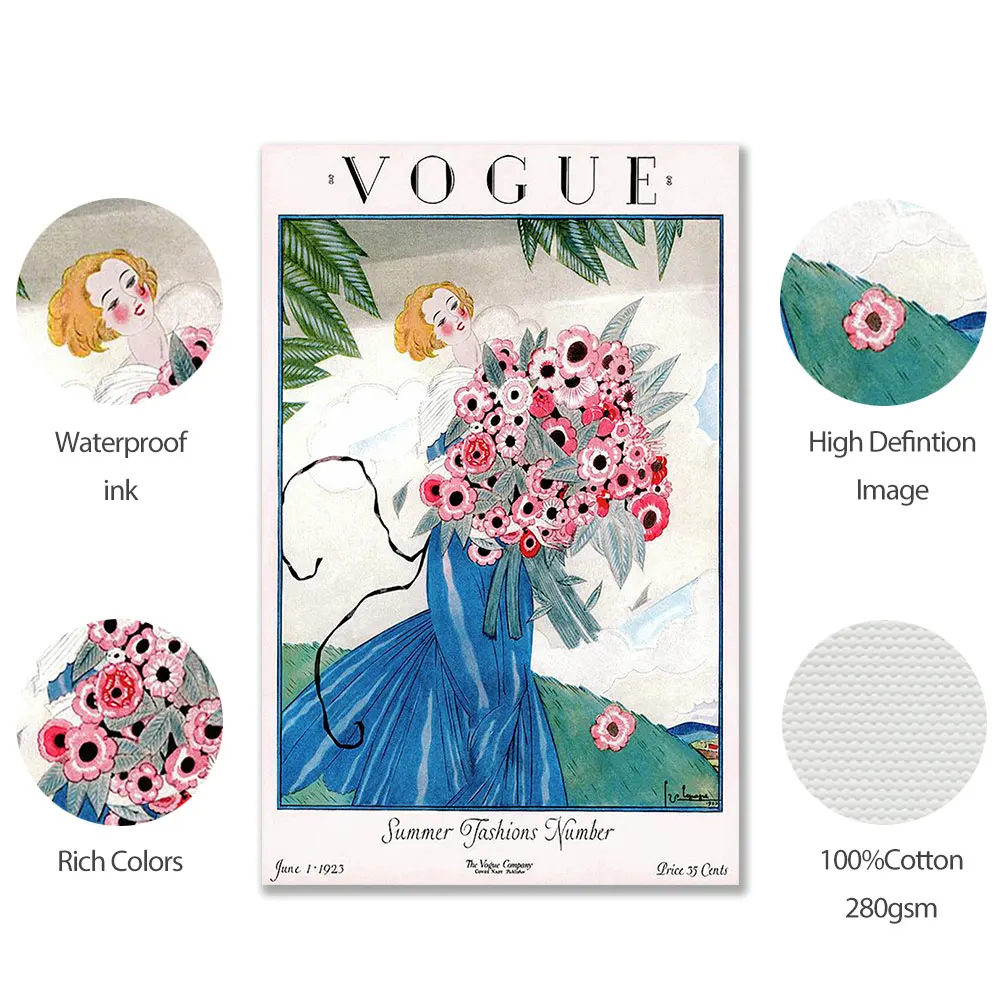 

Vintage Magazine Cover Poster Nordic Canvas Painting Fashion On The Wall Art Print Modern Picture For Living Room Home Decor