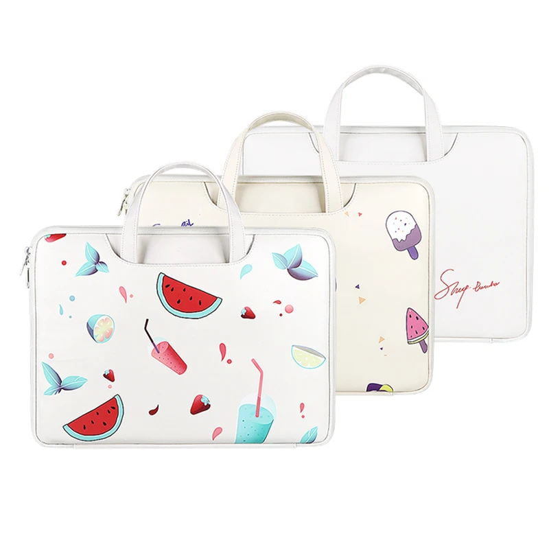 fashion printing woman laptop bag case for macbook air pro lenovo 13 3 14 15 4 inch notebook sleeve carrying bags girl handbags free global shipping