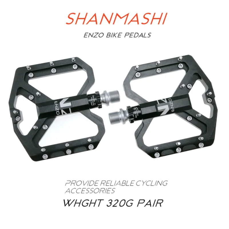 

ENZO Flatbed CNC Cycling Pedal Light Mountain Bike 6 Bearing Pedal Road Bicycle Pedal Flat Platform Bicycle Parts Accessories