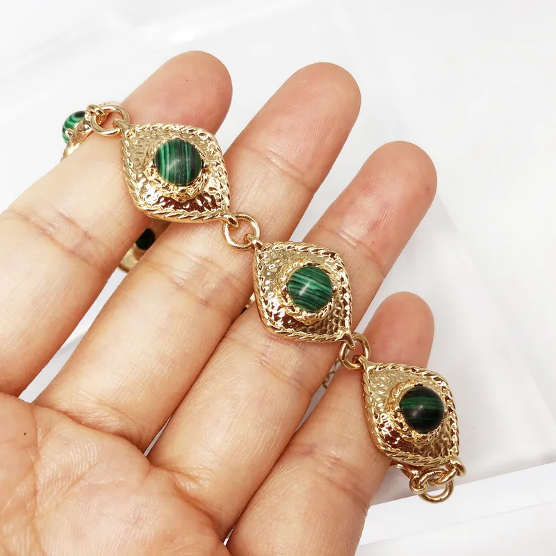 TOTASALLY New Geometric Bracelet for Women Vintage Link Peacock Stone Simulated Pearl Charm Gifts Dropship | Украшения и