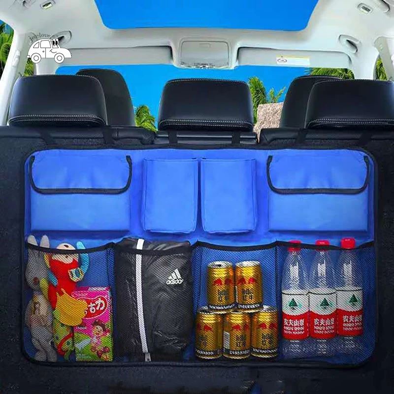 

Car Trunk Organizer Adjustable Backseat Storage Bag Net High Capacity Multi-use Oxford Automobile Seat Back Organizers Universal
