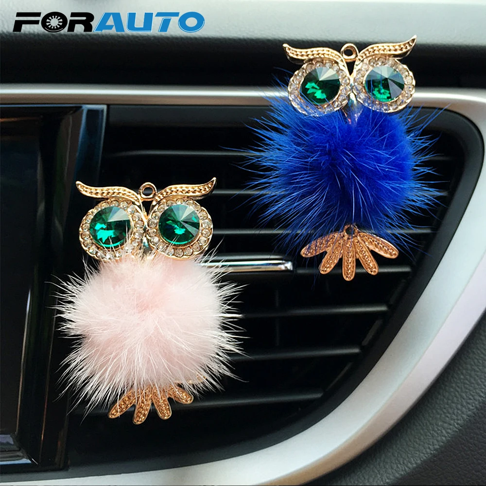 FORAUTO освежитель воздуха для автомобиля, автомобильный освежитель воздуха на выходе с клипсой для духов, с кристаллами, с отверстием в виде совы, однотонный Ароматический диффузор, аксессуары для салона автомобиля