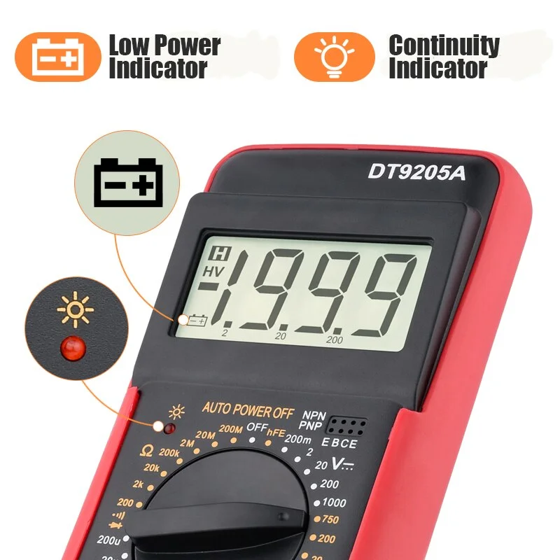 Цифровой мультиметр DT9205 профессиональный инструмент электрика для проверки