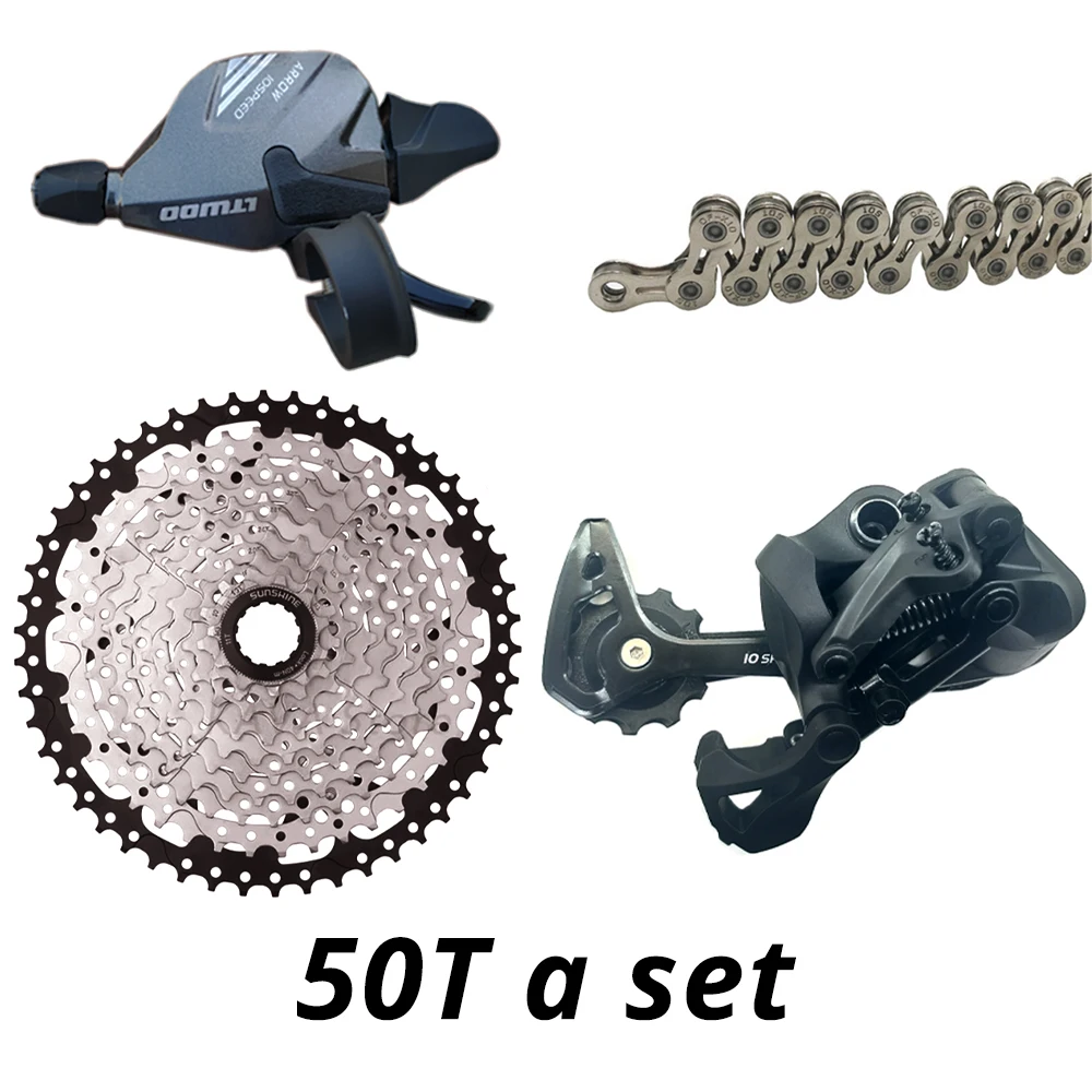 50T groupset MTB 1x10 Скорость 10 s группа рычаг переключения+ задний переключатель+ цепь+ кассета 42T 46T 50T - Цвет: 50T groupset