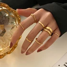 Модные ювелирные кольца, набор, хит продаж, металлический сплав, полые круглые открытые женские кольца на палец для женщин, 2021, ювелирные изделия, подарки