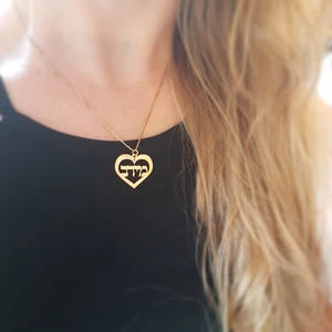 Цепочка женская из нержавеющей стали, с именем Арабский Иврит, ожерелье в форме сердца, подвеска с надписью на английском