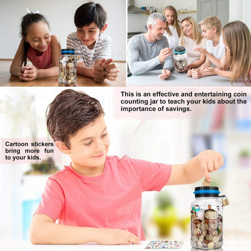 2 л Копилка счетчик монет электронная цифровая ЖК подсчет для экономии денег