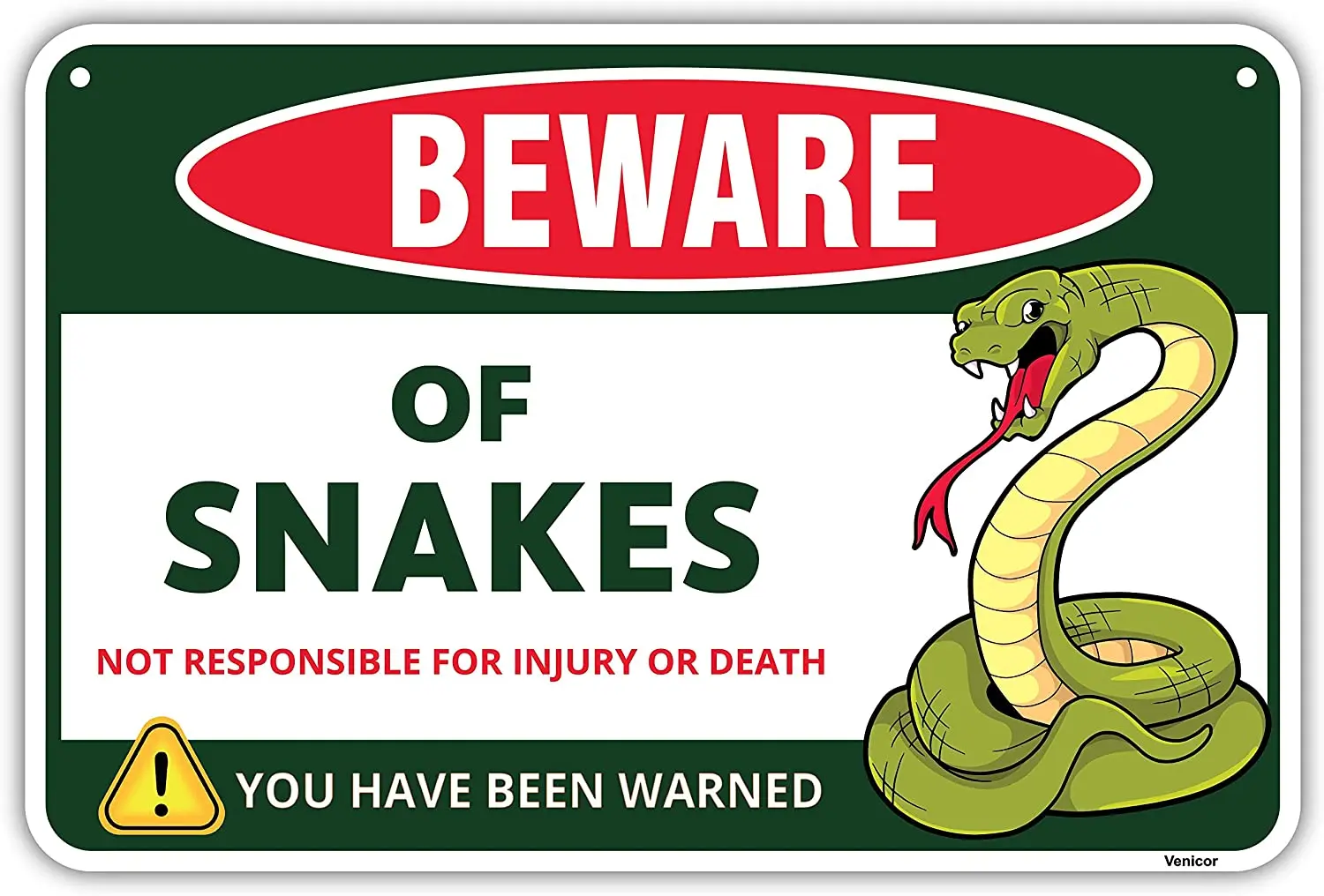 

Metal Signs Beware of Snakes Vintage Wall Tin Plaque Wall Painting Wall Art Apply To for Outdoor Cafe Pub Home Decoration