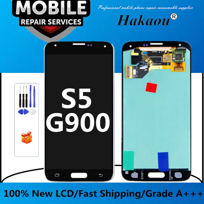 Fftrends 1 шт. OEM Super Amoled A +++ Pantalla для Samsung Galaxy S5 ЖК-дисплей с сенсорным экраном