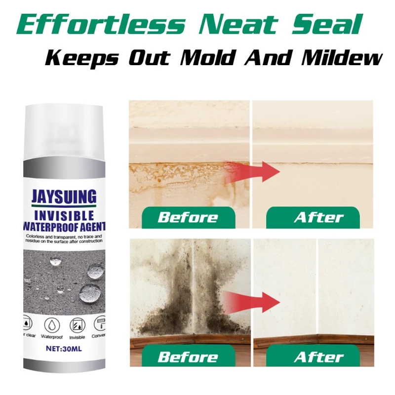 

P15F Sealant Spray Upgrade Anti-Leaking Sealant Spray Wall Mending Agent Repair Invisible Waterproof Leak-Trapping Spray 30ml