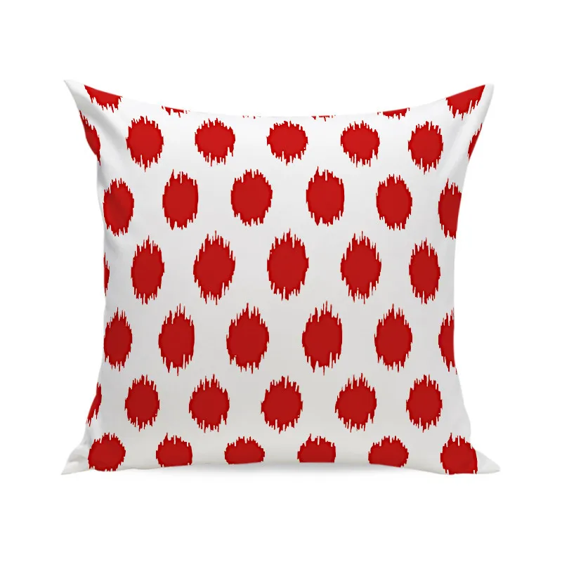 

Pillow Case Red Geometric Cushion Cover Polyester Decorative Throw Pillow Fashion Plaid Striped Sofa Pillow Home Decor
