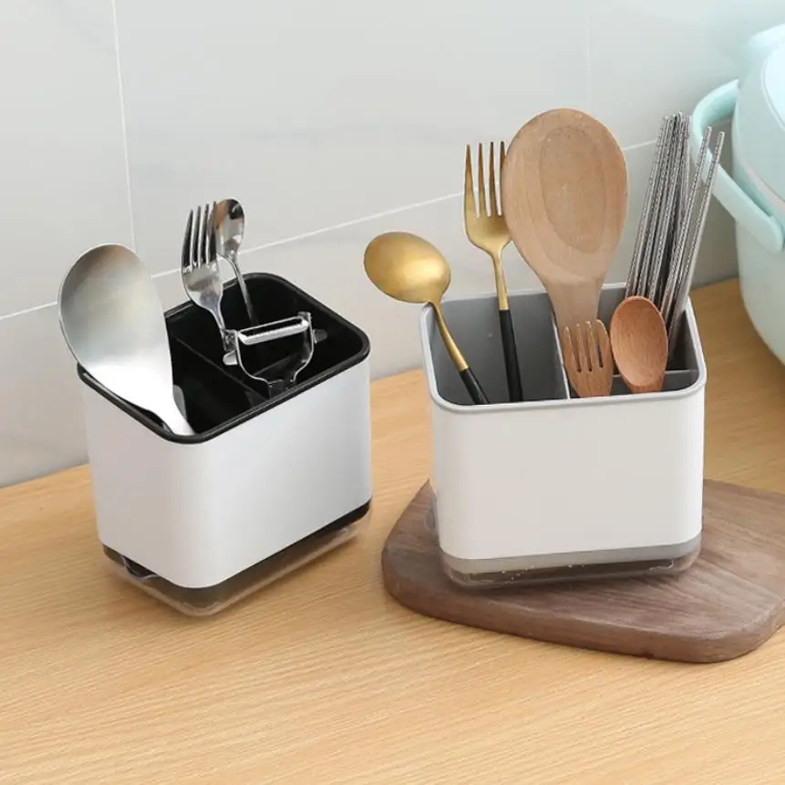 

Multifunctional Chopstick Drain Box Spoon Fork Knief Tableware Storage Holder Double Layer Cutlery Shelf Kitchen Organizer Rack