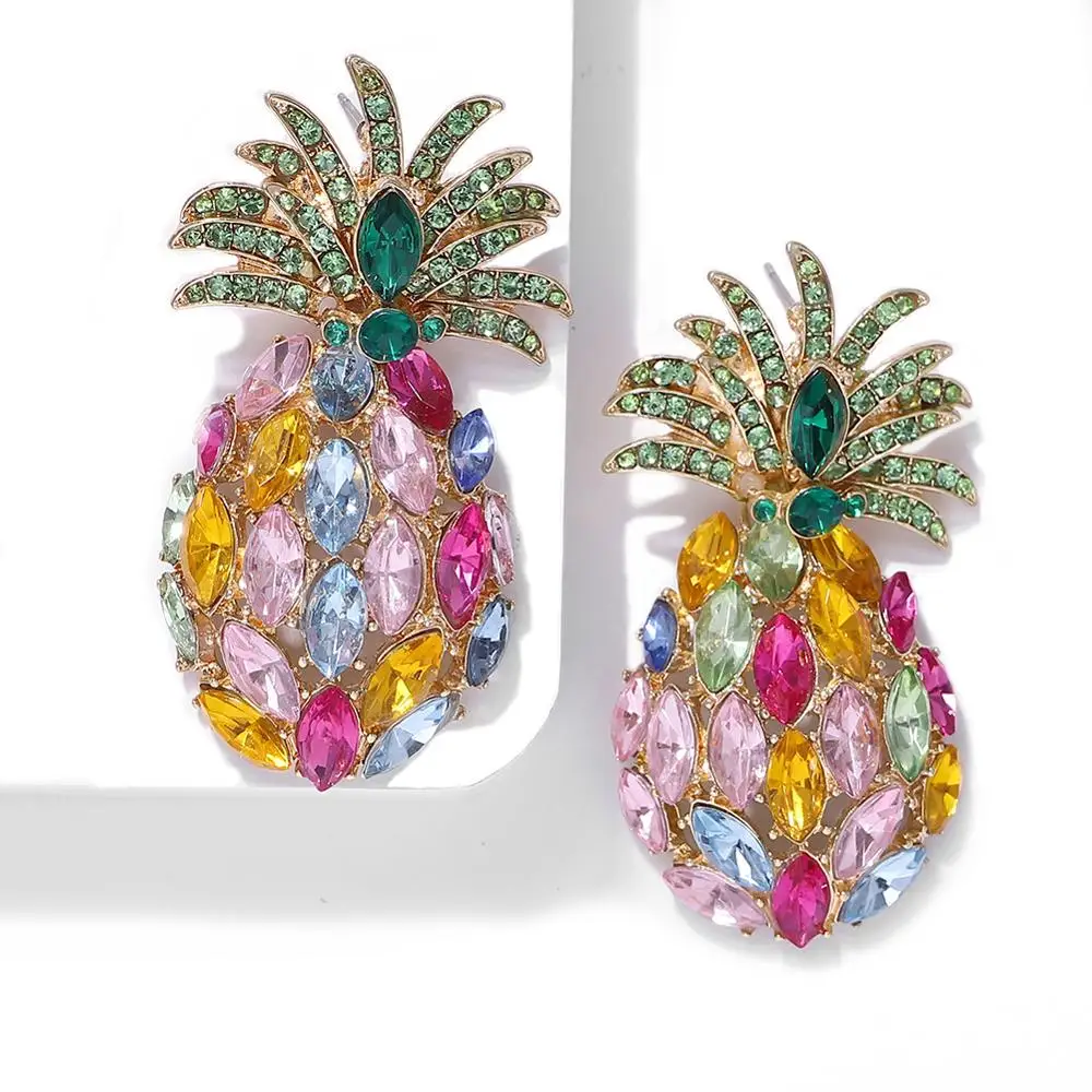 Модные стеклянные хрустальные серьги капли с фруктами женские корейские милые