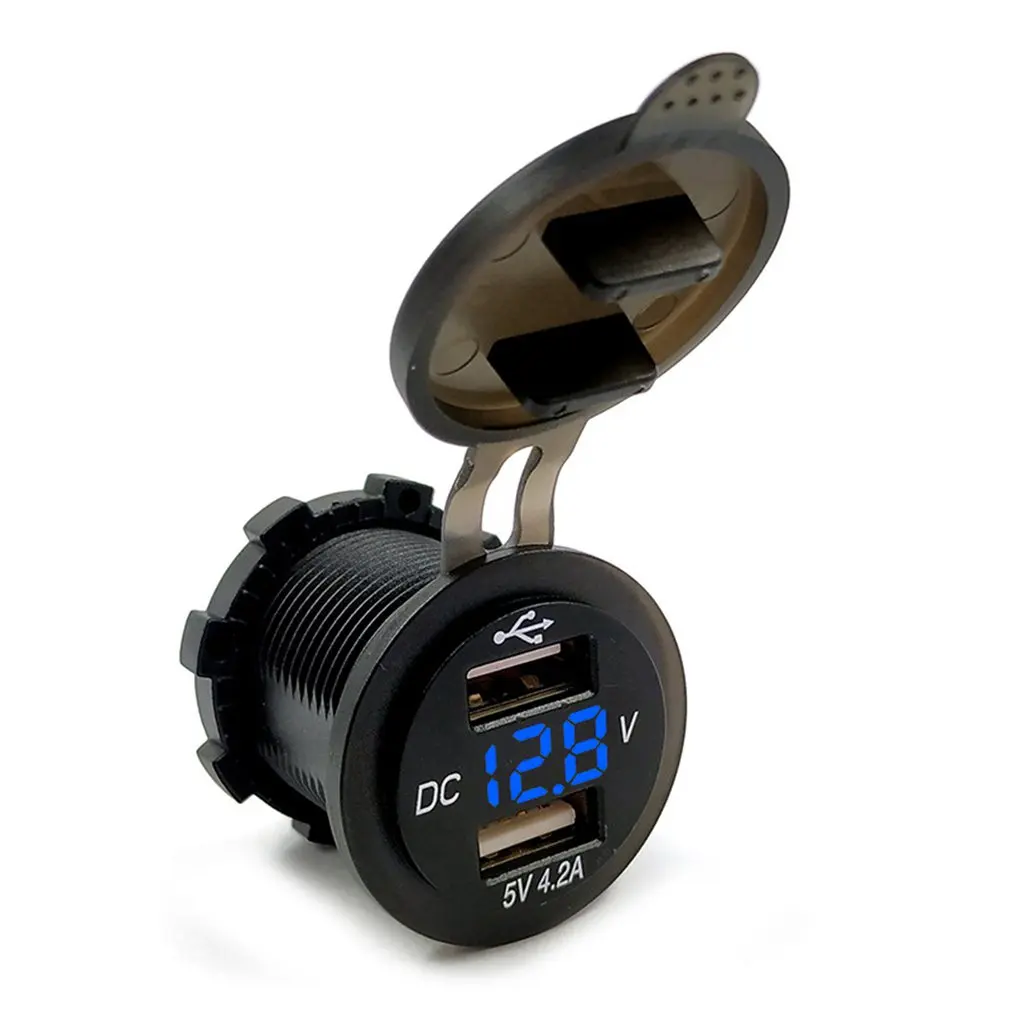 Автомобильное зарядное устройство 5 в 2 1 а с двумя usb-портами светодиодный дисплей