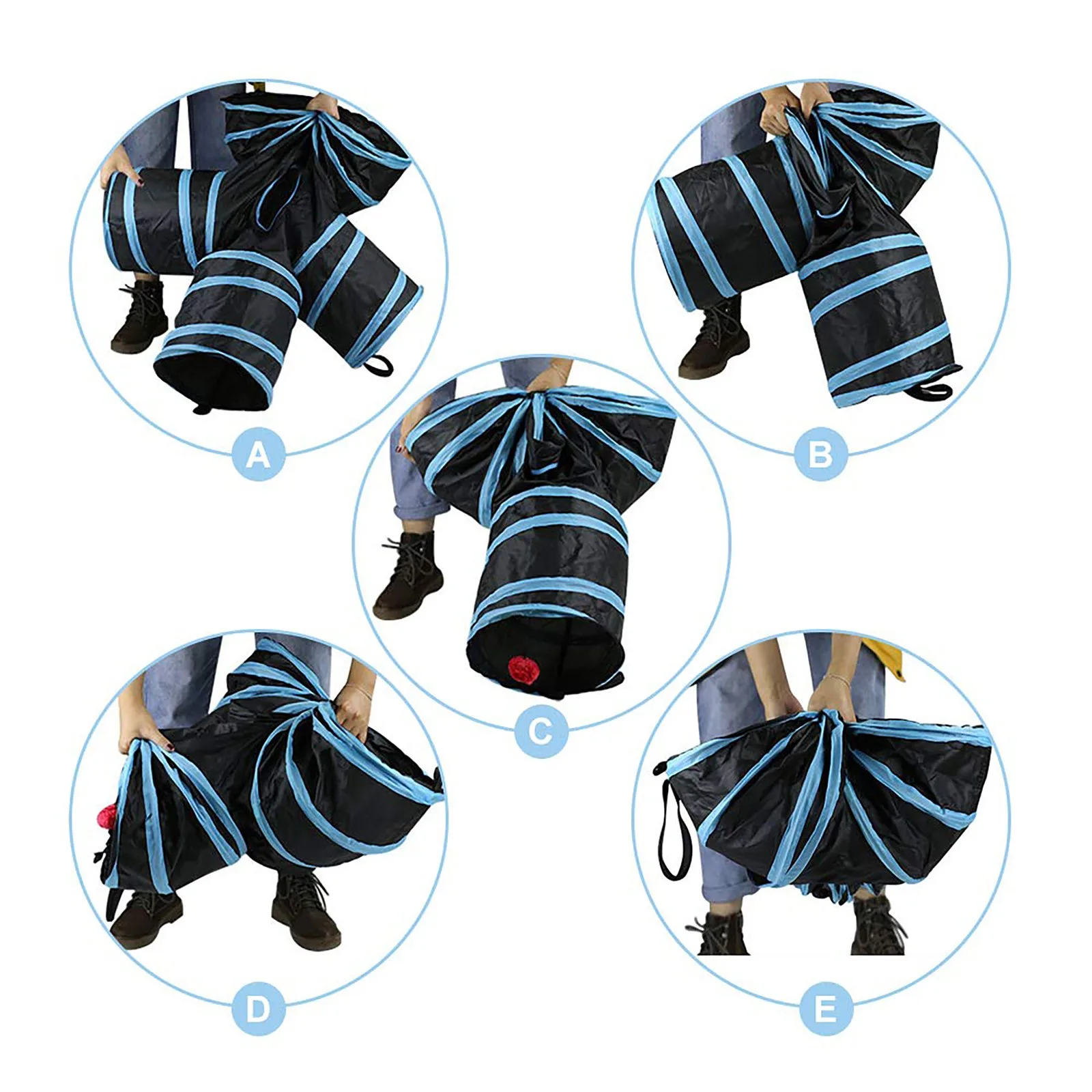

Cat Tunnel Tube 5 Channel Interactive Toy Amused Pet Toy Foldable Outdoor Training Supplies for Cat Rabbit Animal Play Tunnel T