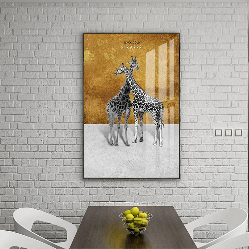 RELIABLI искусство Олень жираф фотографии животных холст Картина Wall ART для Гостиная