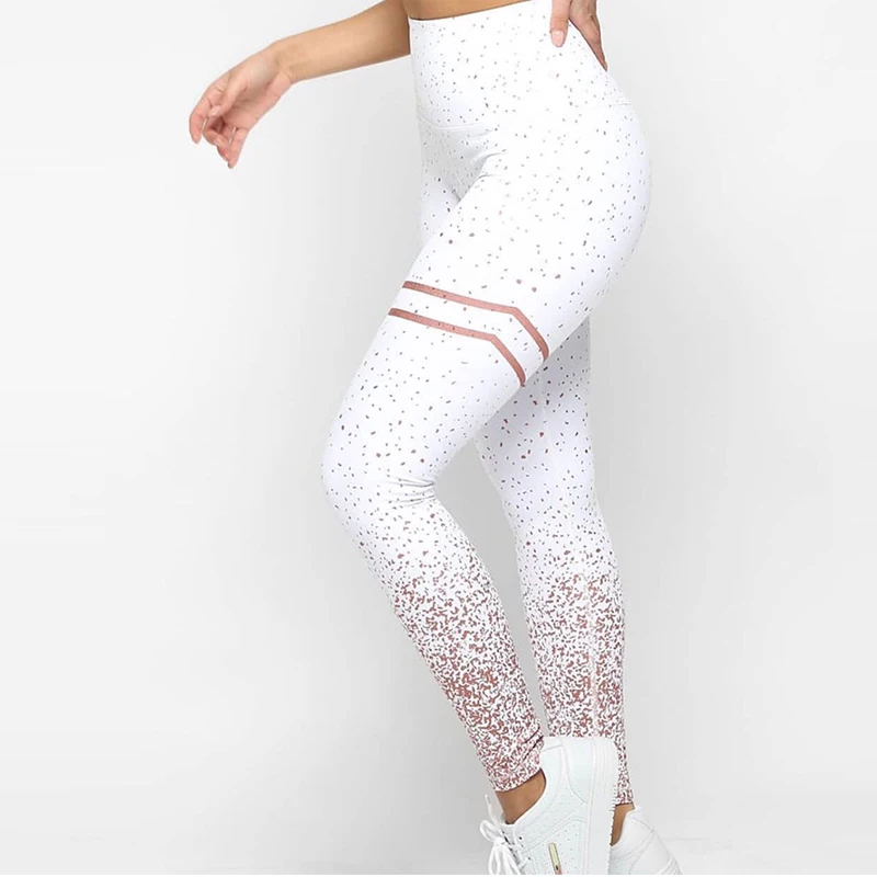 

2021 New Hotsale Women Gold Print Leggings No Transparent Leggings Push Up Workout Exercise Fitness Female Pants