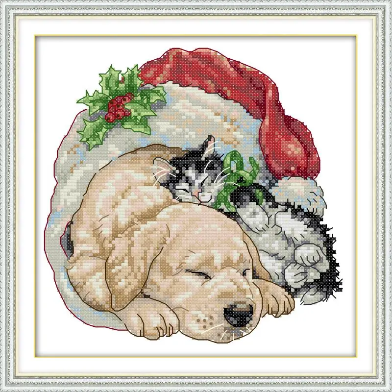 Joy Sunday/Рождественский комплект для вышивки крестиком ручной работы с
