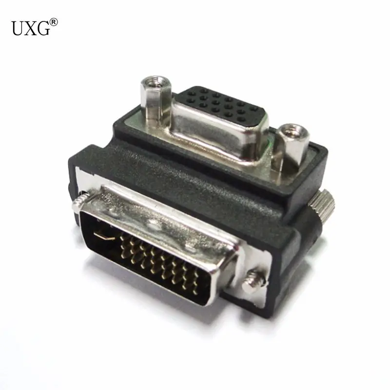 

Переходник VGA SVGA (гнездо)/DVI 24 + 5 (штекер) с прямым углом 90 градусов