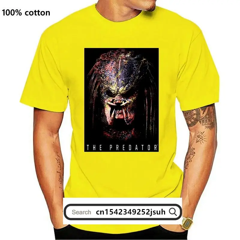 

New The Predator T-Shirt Profile Black Tee Cotton Harajuku Tops Fashion Classic Tee Shirt