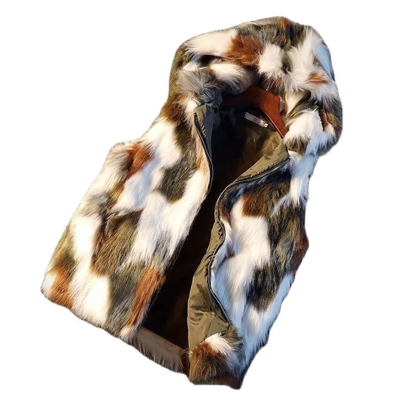 

Зимний жилет без рукавов из искусственного меха, мужские и женские жилеты с капюшоном, облегающая теплая и удобная одежда, Романтичный жиле...