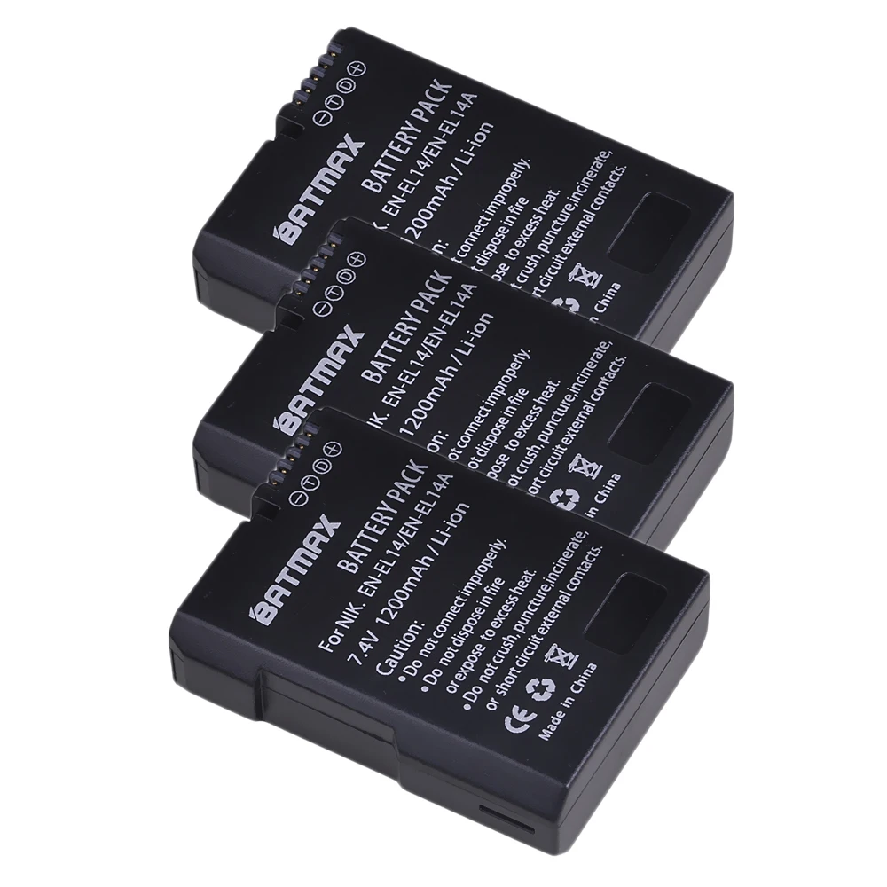3 шт. EN EL14 ENEL14 батареи bateria batterie AKKU + LCD USB двойное зарядное устройство для Nikon D5200 D3100