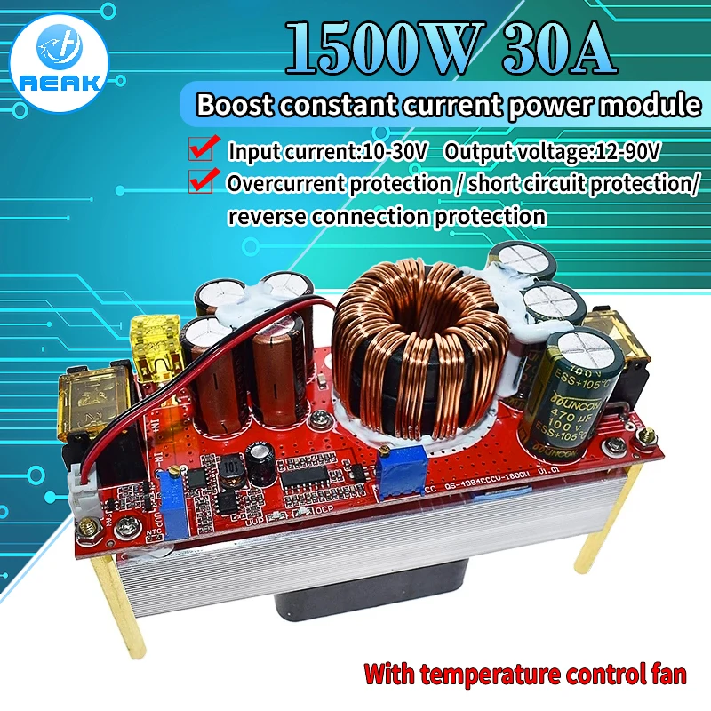 DC-DC 1500W 30A повышающий преобразователь напряжения Повышающий Модуль источника
