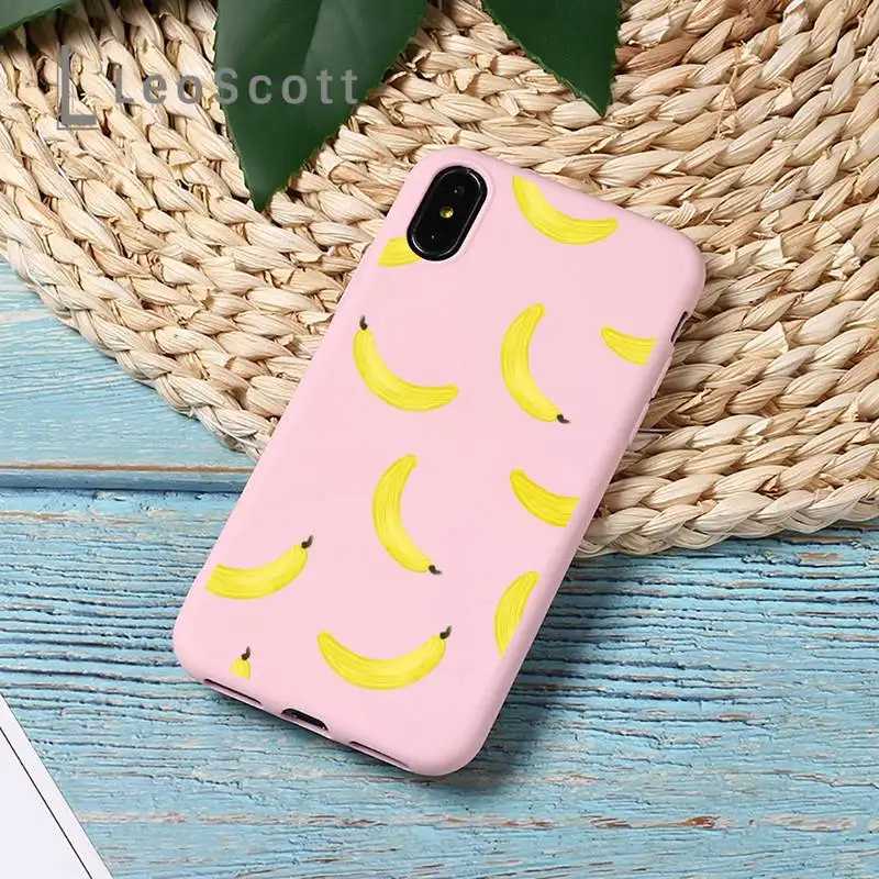 

banana yellow fruit cartoon Phone Case Candy Color for iPhone 11 12 mini pro XS MAX 8 7 6 6S Plus X 5S SE 2020 XR
