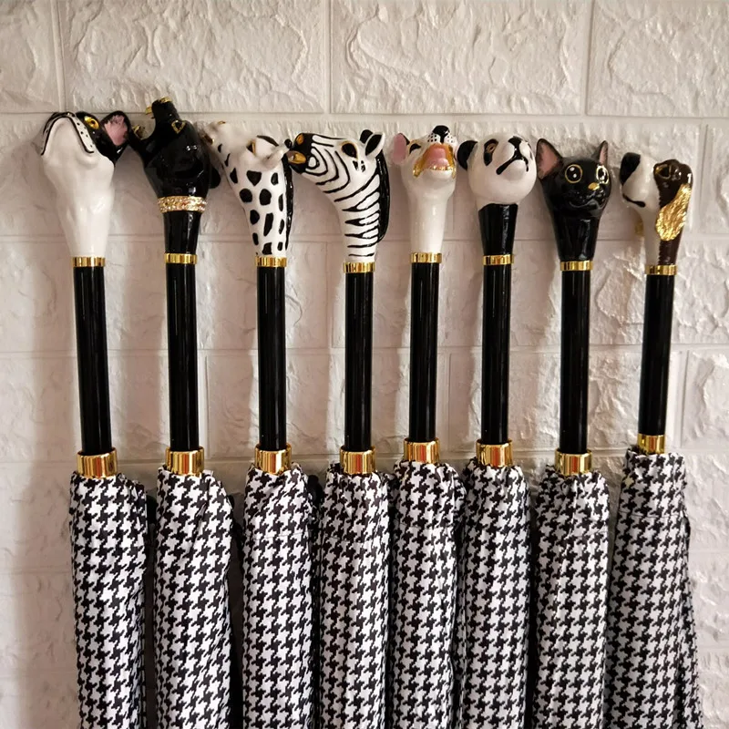 Креативный большой зонт от солнца Ветрозащитный Зонт с головой кота собаки