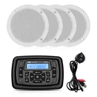 Водонепроницаемый морской радио лодка стерео Bluetooth AM FM MP3-плеер + 4-дюймовый морской Динамик + USB аудиокабель для RV ATV Golf Cart мотоцикл