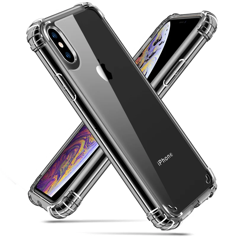 Прозрачный чехол для iPhone XS XR, тонкий противоударный акриловый чехол из ТПУ с кристаллами для телефона Apple iPhone XS Max, полностью защитный чехол