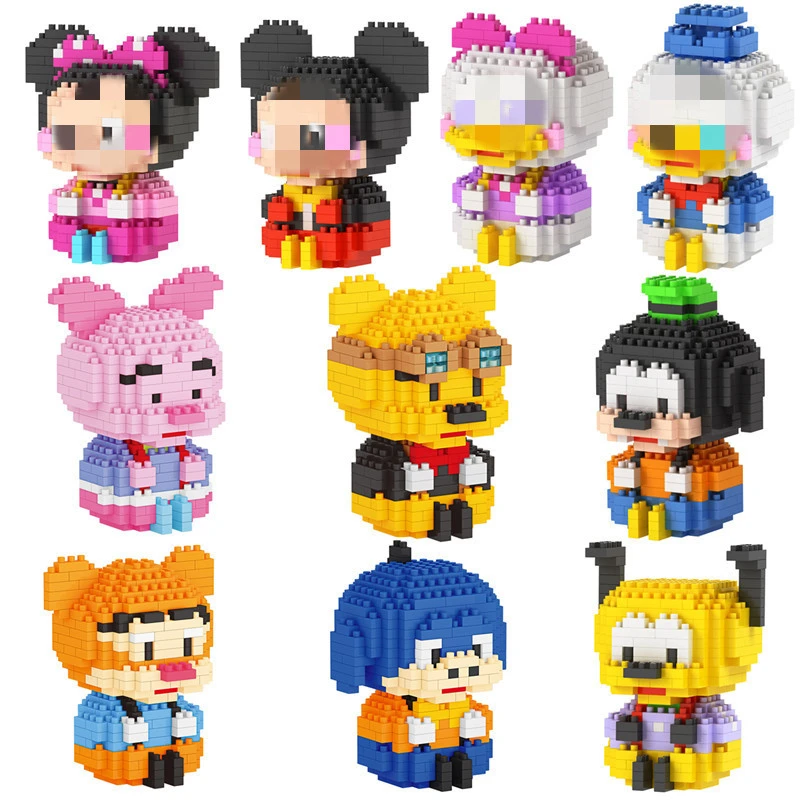 

Disney Small building block Mickey Mouse Minnie Mouse Donald Duck StellaLou Puzzle Building Construction Toys Kids Gifts