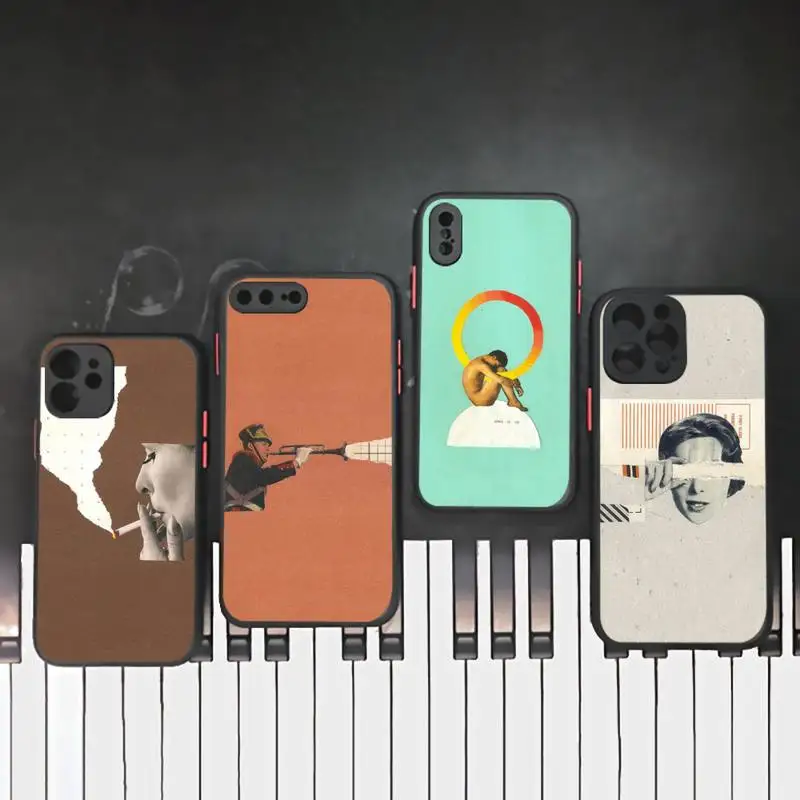 

Artistic sense of graffiti Phone Case Matte Transparent for iPhone 7 8 11 12 s mini pro X XS XR MAX Plus mobile bags