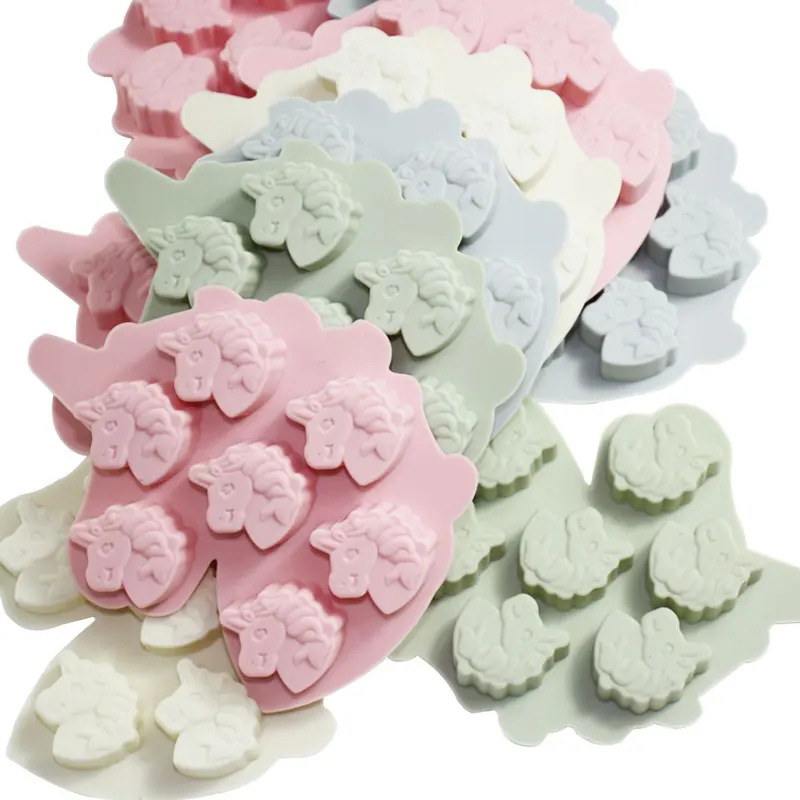 Силиконовая форма в виде единорога с 7 отверстиями детская сделай сам для пищевых