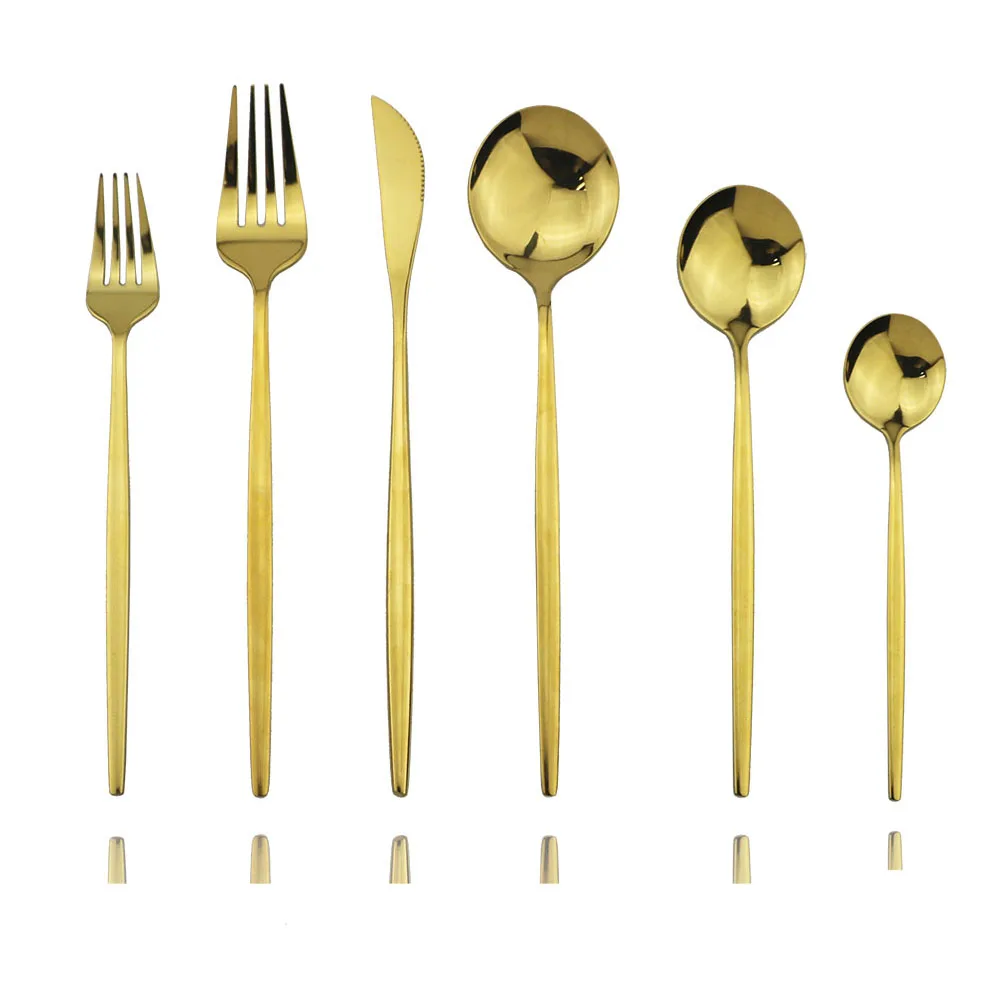 4/5/6 комплект столовых приборов горячая Распродажа Золотой кухонный набор из