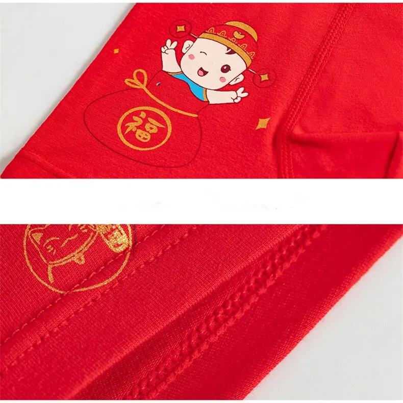 Красный трусы для мальчиков нижнее бельё трусы-боксеры Рождественский подарок