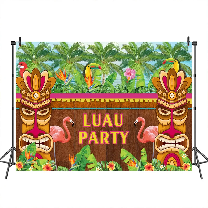 Вечерние фоны Neoback Luau вечерние с изображением фламинго попугая джунглей для дня