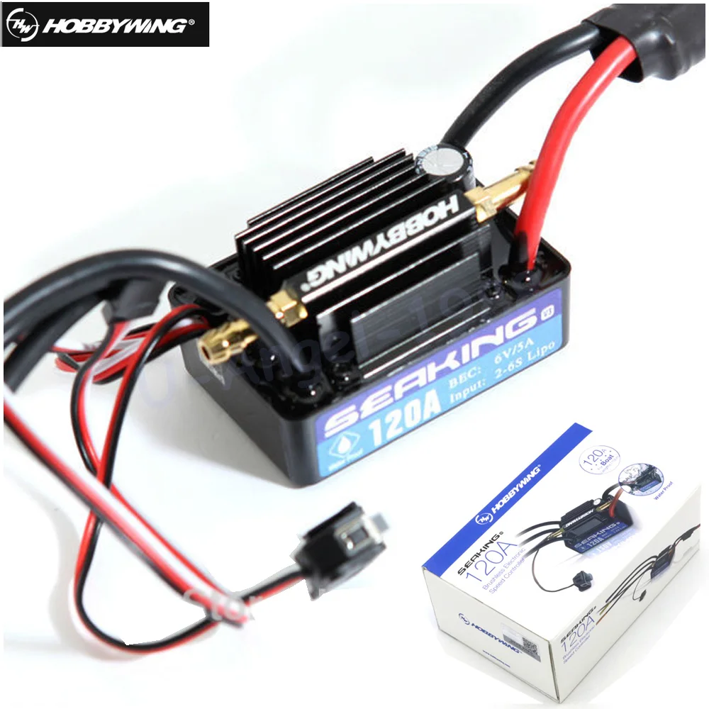 Электронный регулятор скорости Hobbywing 2 6S Seaking 120A V3 ESC для радиоуправляемых