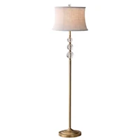 American Retro Crystal Ball Copper Floor Lamp European Simple Antique Copper Living Room Bedroom Hotel Club Floor Lamp