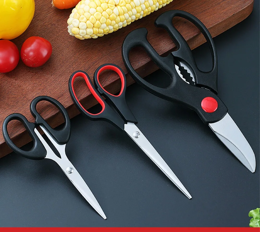 

3 in 1/Set Kitchen Scissors Multifunctional 420 Stainless Steel Scissors Vegetable Scissors Household Kitchen Scissors
