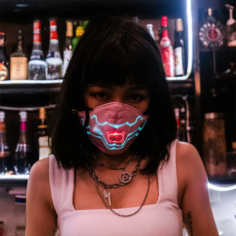 Маска для лица Женская RGB со светодиодной подсветкой светящиеся голосовой
